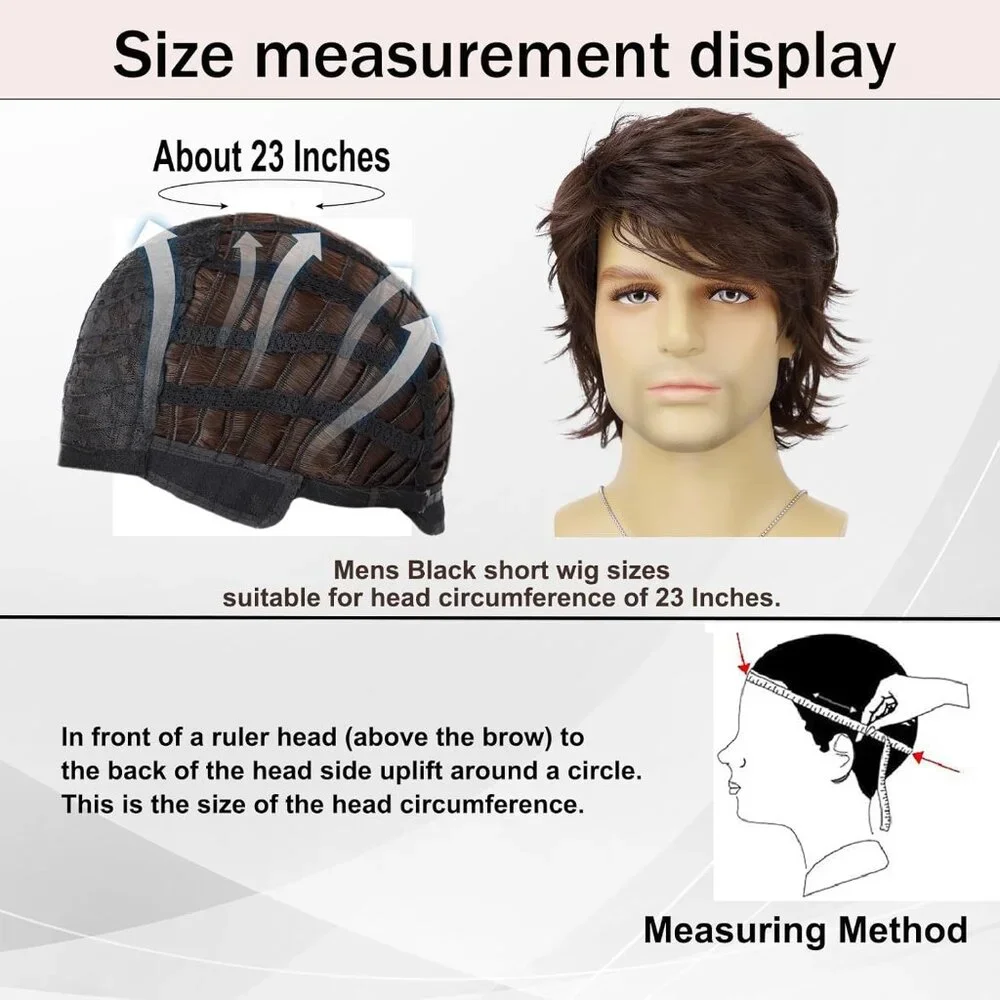 Men's Wig‎ Short Layered Modern Style Dark Brown